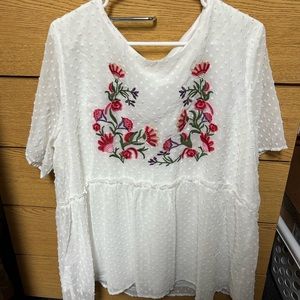 White floral shirt